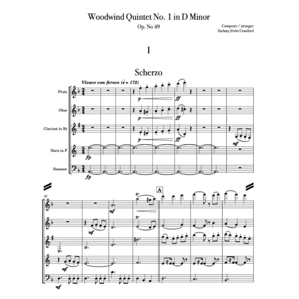 Crawford Woodwind Quintet in D Minor cover art