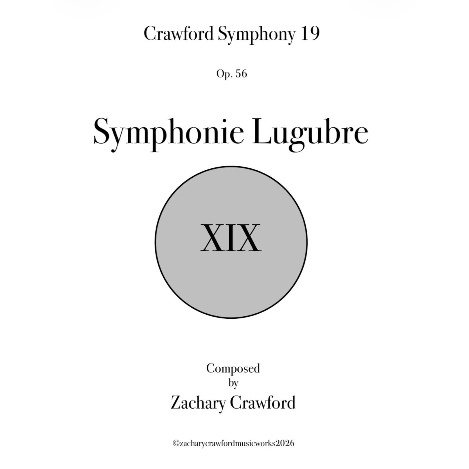 Crawford Symphony XIX in Bb minor "Symphonie Lugubre" cover art