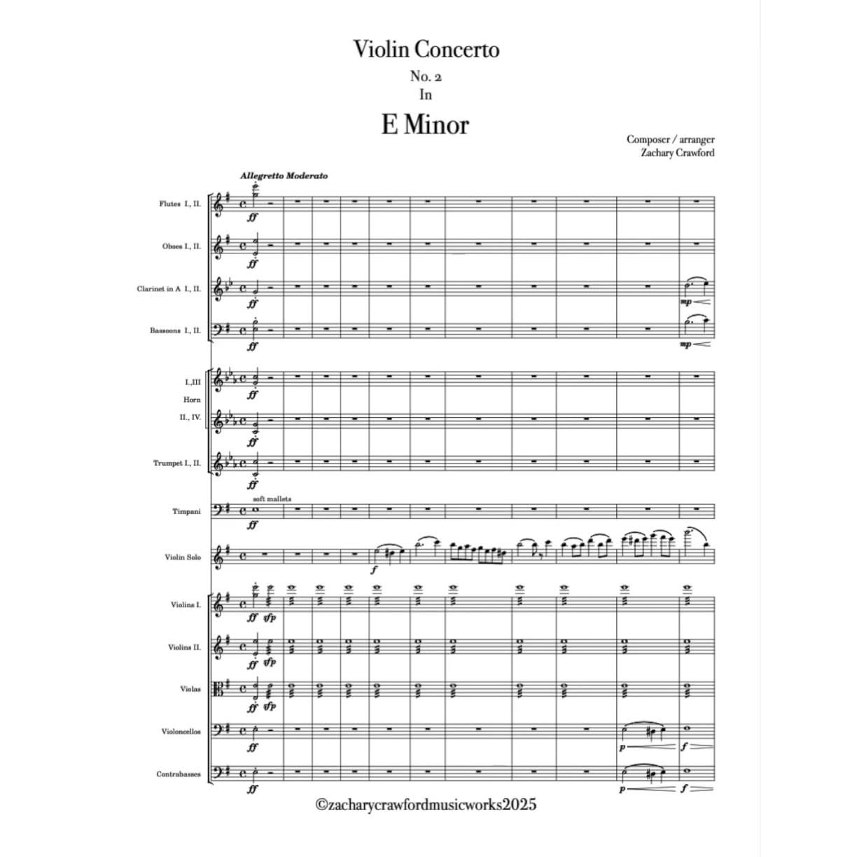 Crawford Violin Concerto No.2 in E minor cover art