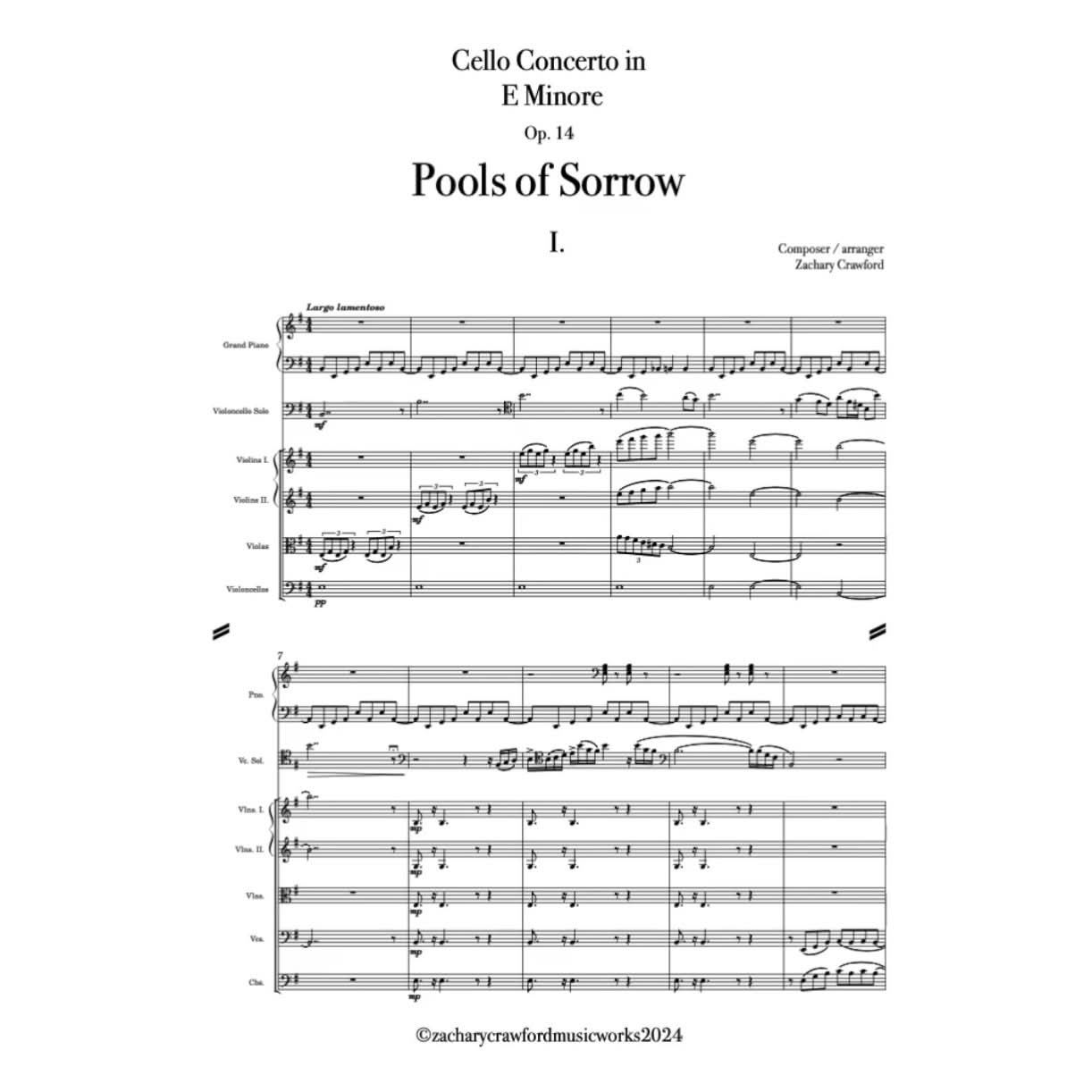 Crawford Violoncello Concerto "Pools of Sorrow" cover art